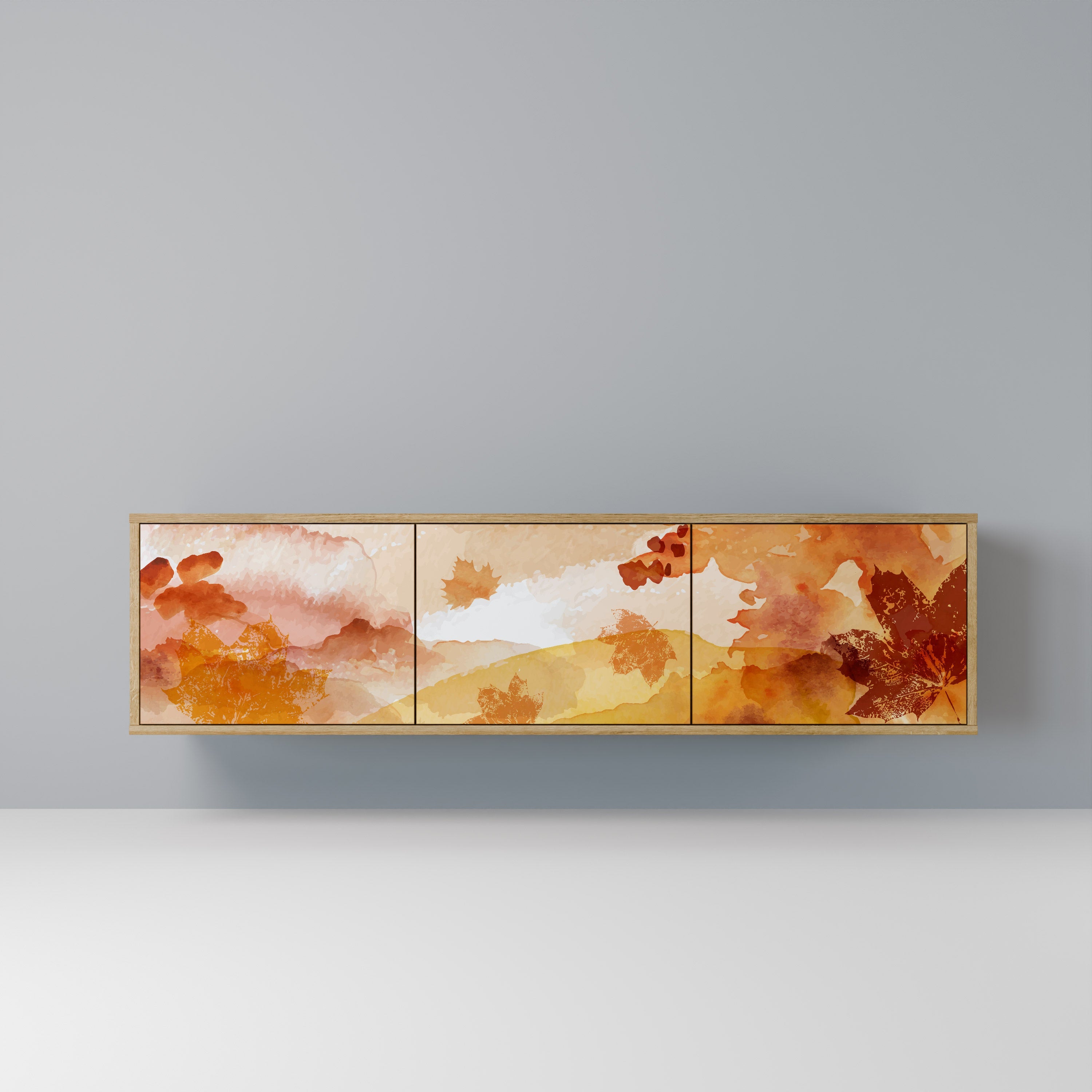 TRACES OF AUTUMN 3-Door TV Stand in Oak Effect