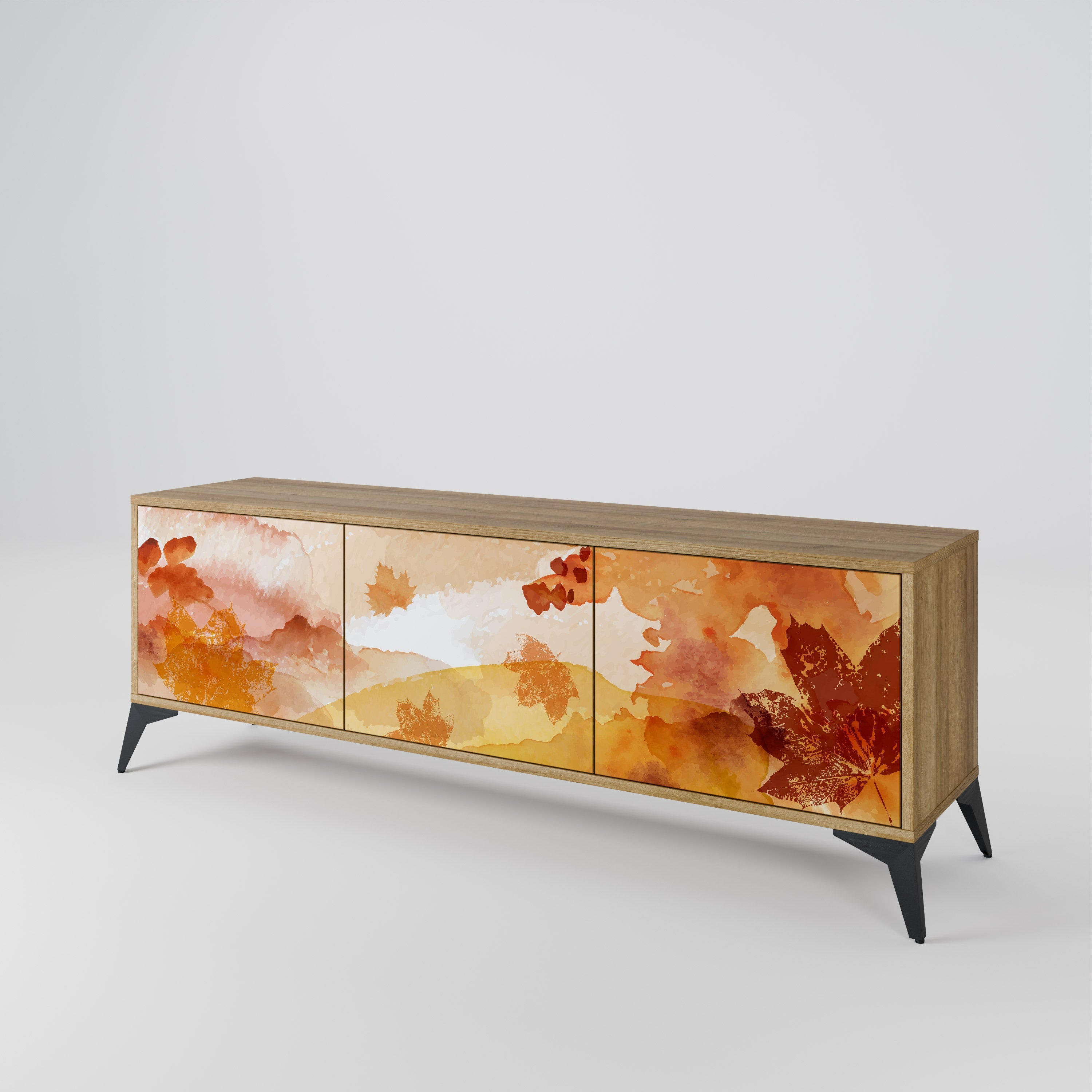 TRACES OF AUTUMN 3-Door TV Stand in Oak Effect