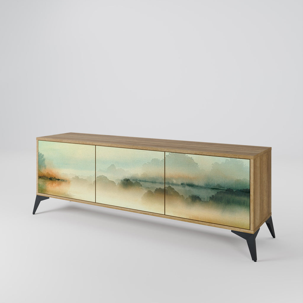 MORNING BY THE LAKE 3-Door TV Stand in Oak Effect