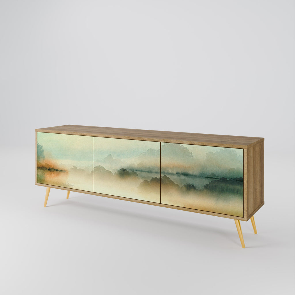 MORNING BY THE LAKE 3-Door TV Stand in Oak Effect