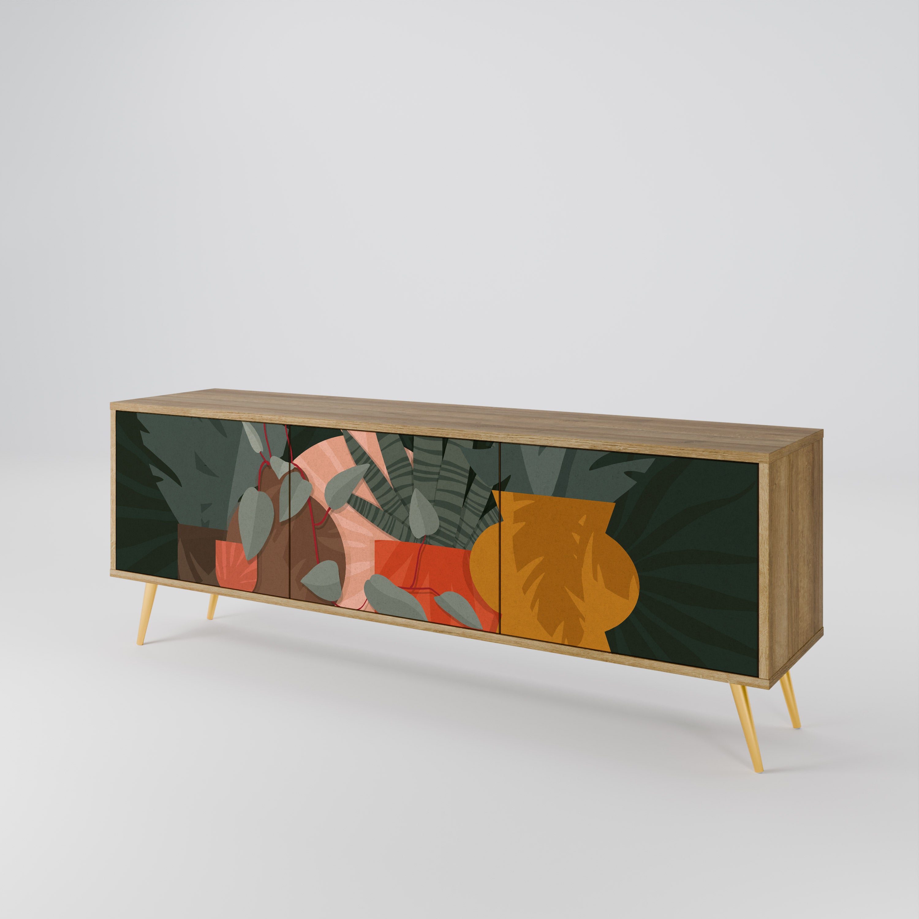 TROPICAL COMPOSITION 3-Door TV Cabinet