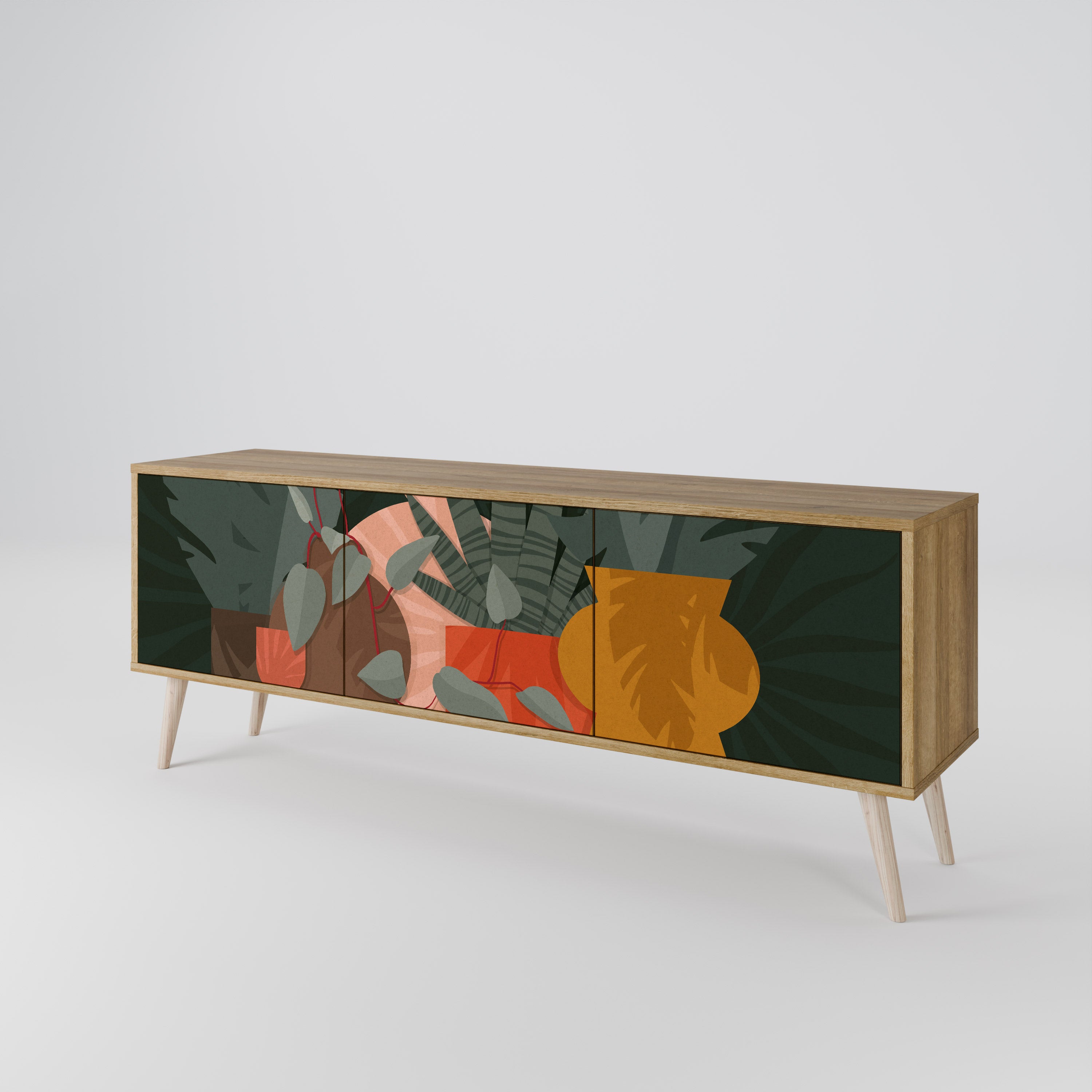 TROPICAL COMPOSITION 3-Door TV Cabinet