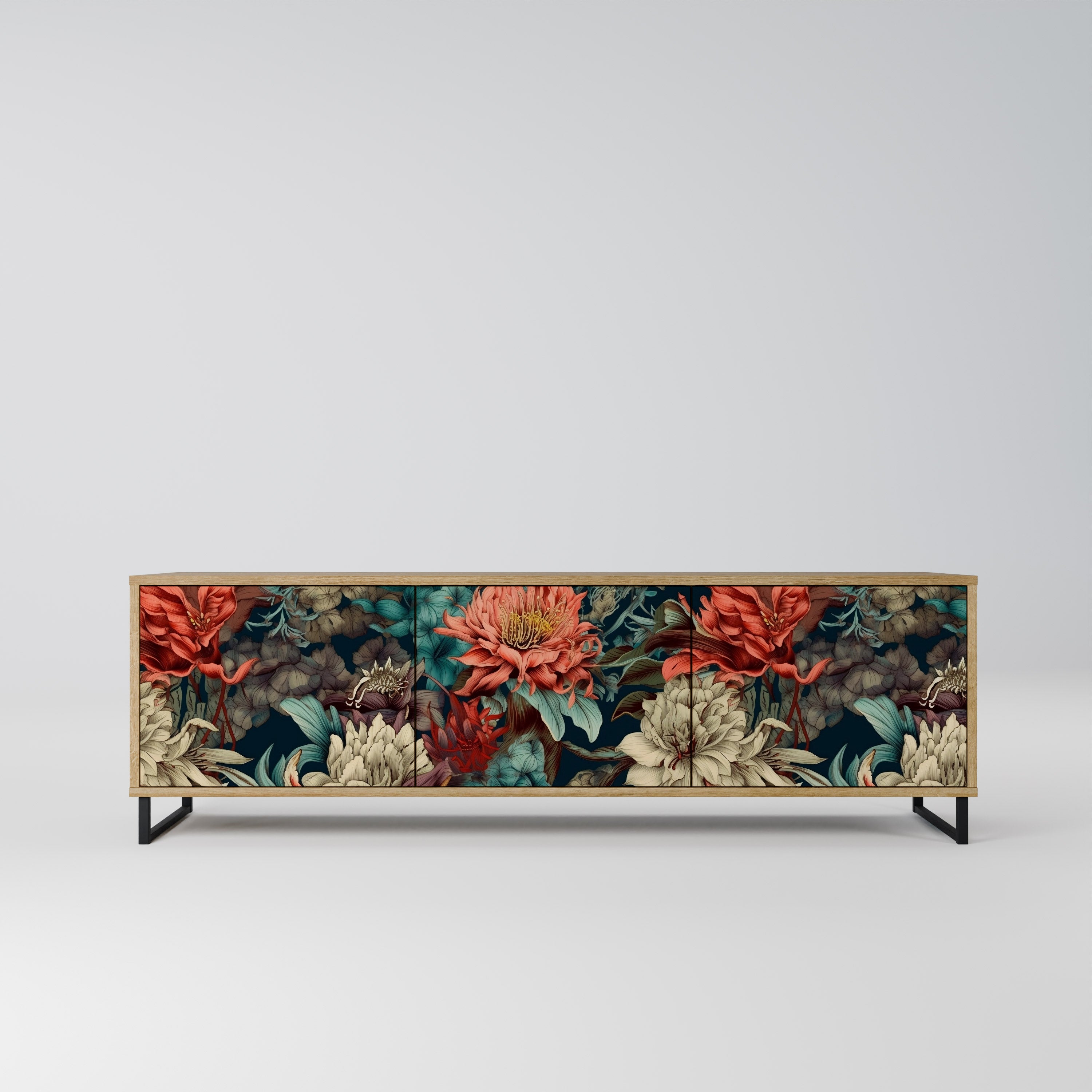 SPROUTING GRACE 3-Door TV Stand in Oak Effect