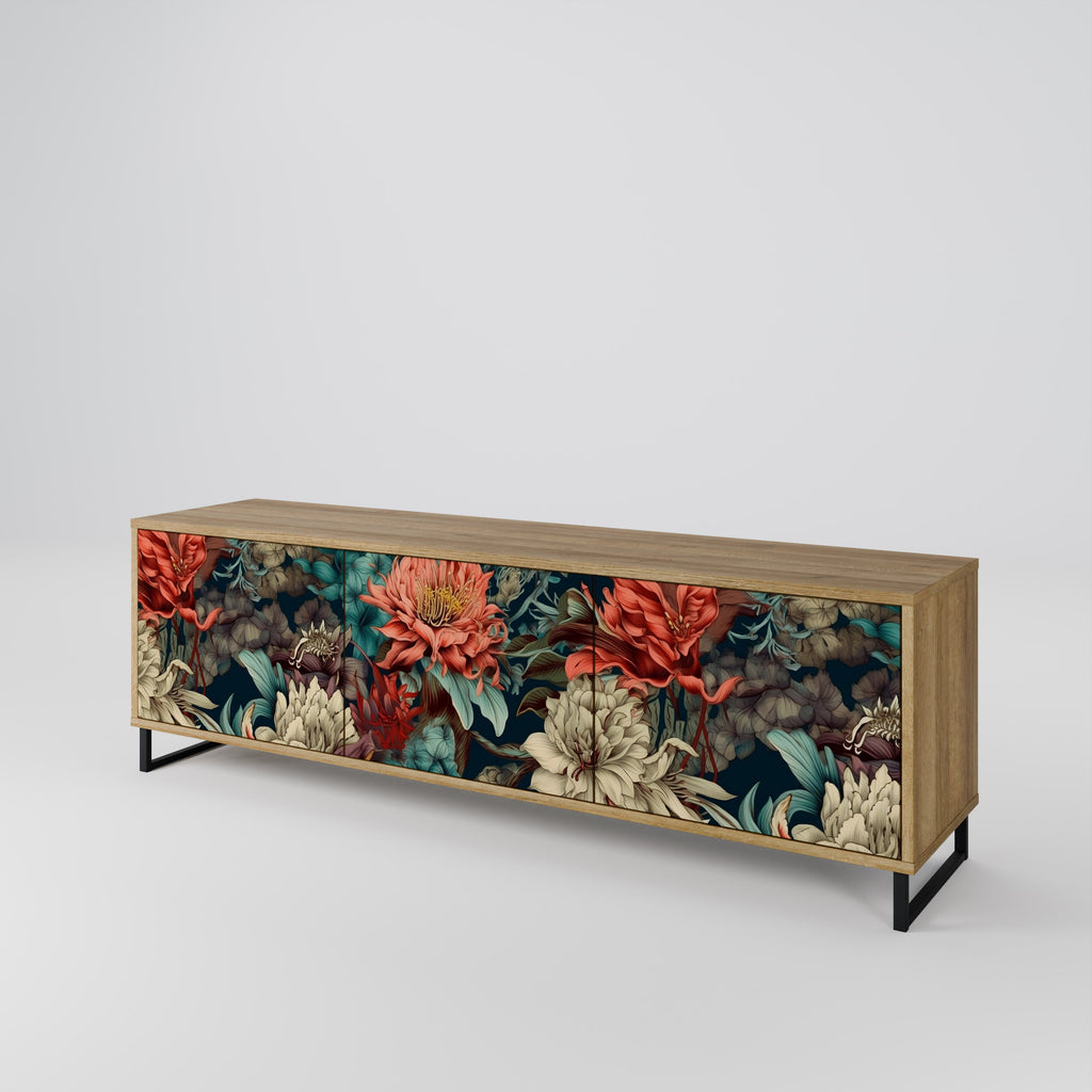 SPROUTING GRACE 3-Door TV Stand in Oak Effect