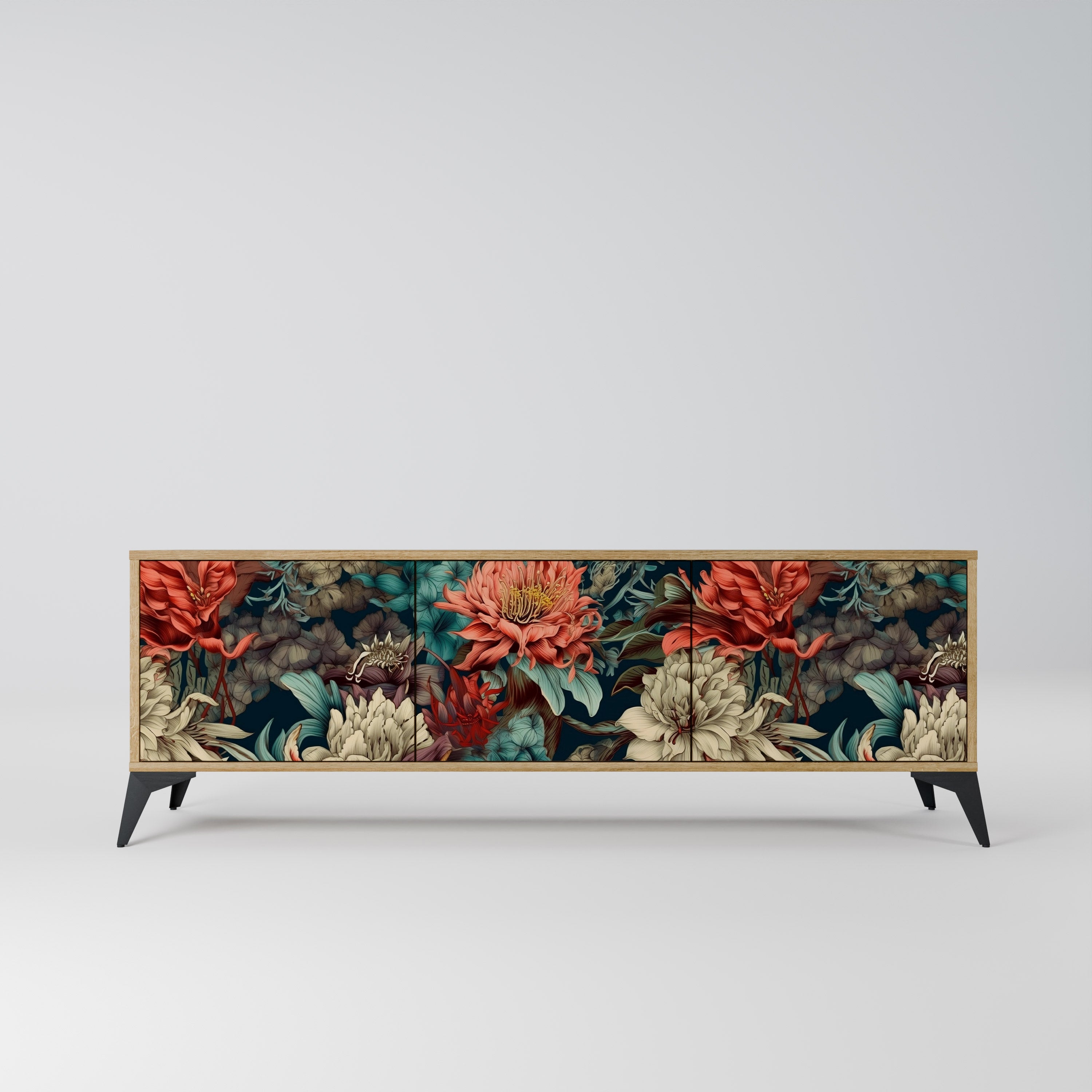 SPROUTING GRACE 3-Door TV Stand in Oak Effect