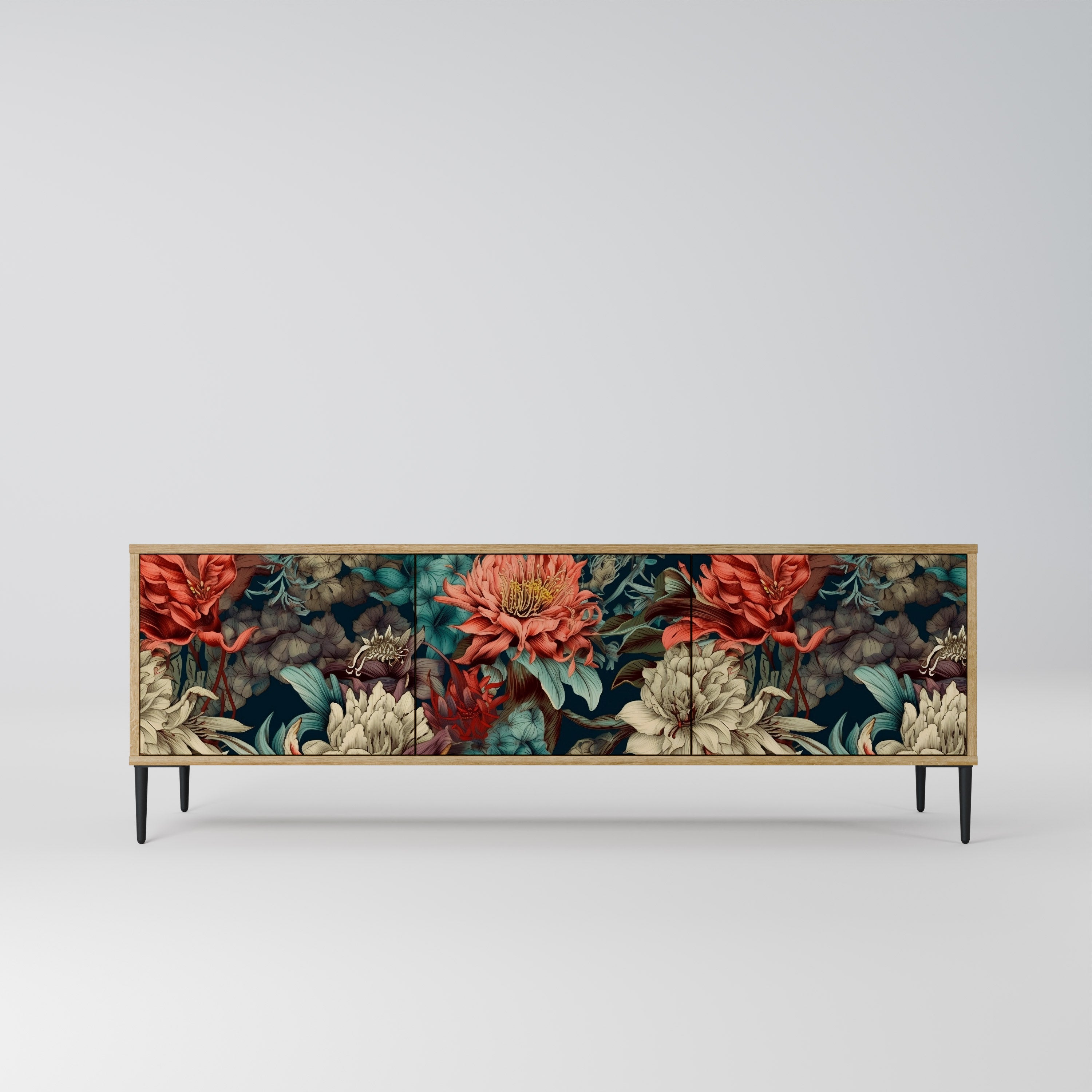 SPROUTING GRACE 3-Door TV Stand in Oak Effect