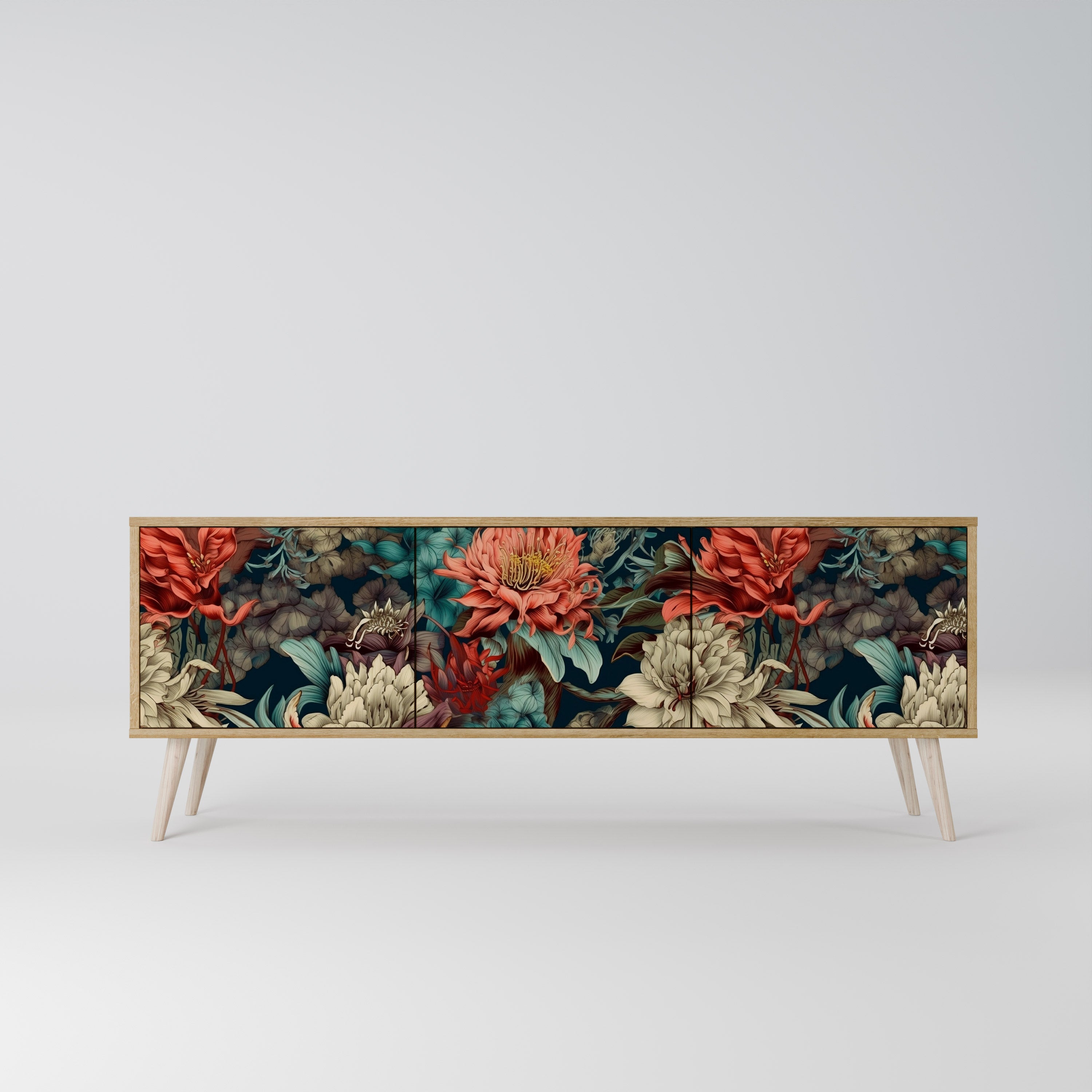 SPROUTING GRACE 3-Door TV Stand in Oak Effect