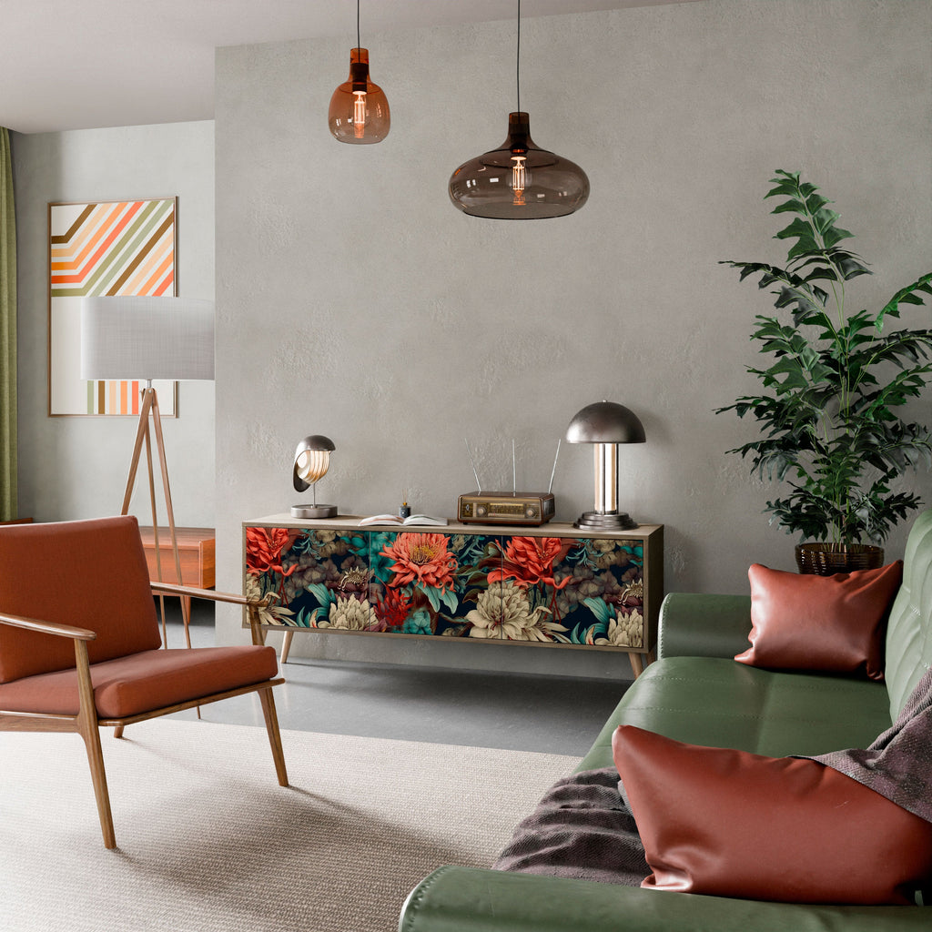 SPROUTING GRACE 3-Door TV Stand in Oak Effect