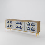 MAJESTIC STEED 3-Door TV Stand in Oak Effect