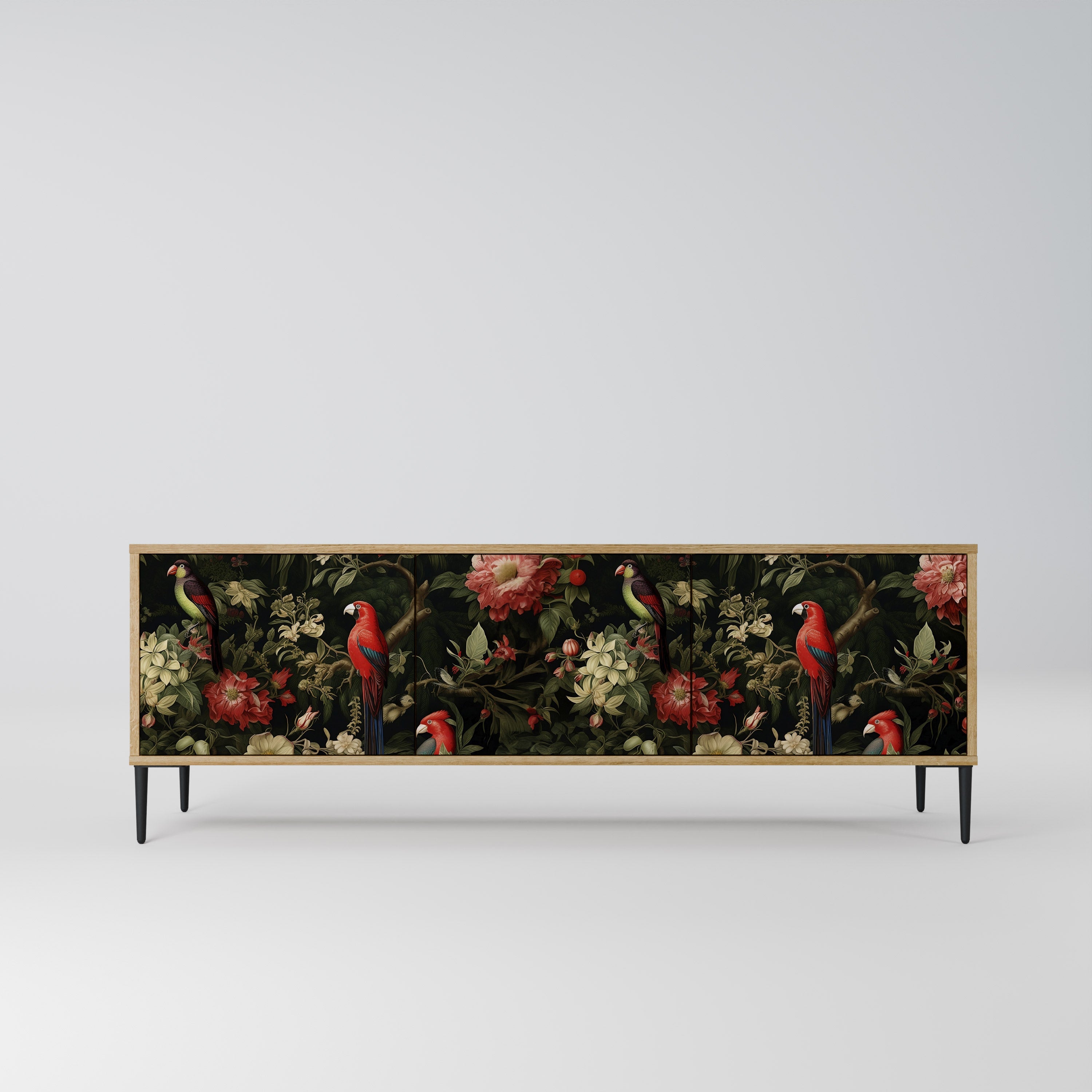 AVIAN GREENERY 3-Door TV Stand in Oak Effect