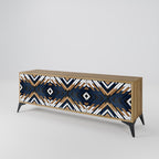 ARTFUL GEOMETRY 3-Door TV Stand in Oak Effect