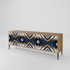 ARTFUL GEOMETRY 3-Door TV Stand in Oak Effect
