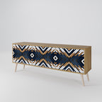 ARTFUL GEOMETRY 3-Door TV Stand in Oak Effect