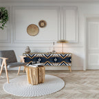 ARTFUL GEOMETRY 3-Door TV Stand in Oak Effect