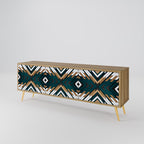 ARTISTIC GEOMETRY 3-Door TV Stand in Oak Effect