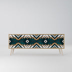 ARTISTIC GEOMETRY 3-Door TV Stand in Oak Effect