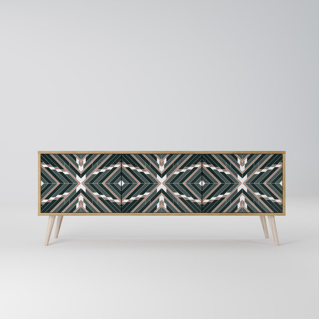 DIMENSION DELIGHTS 3-Door TV Stand in Oak Effect