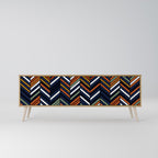 VIBRANT PATCHWORK 3-Door TV Stand in Oak Effect