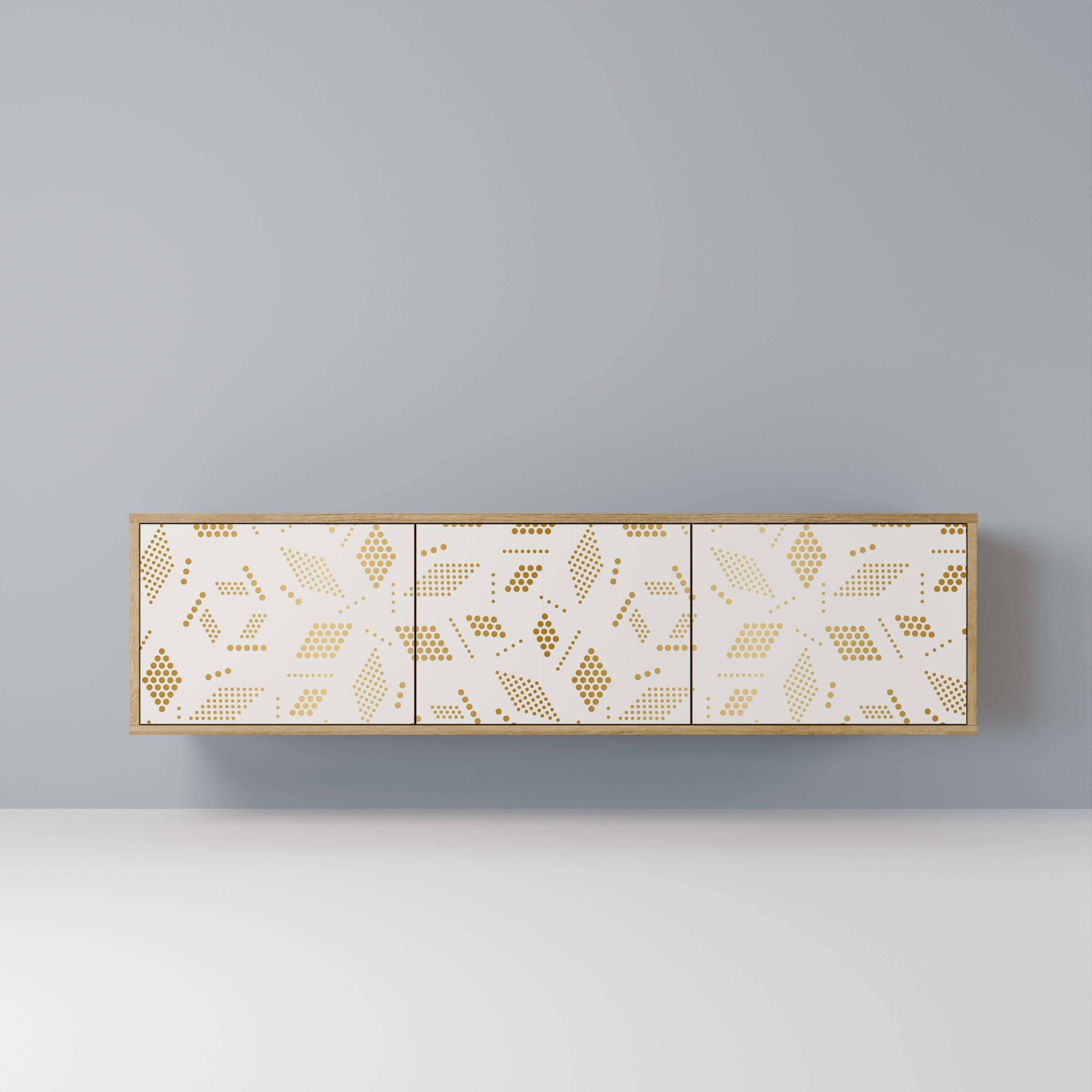 SPOTTED DAZE 3-Door TV Stand in Oak Effect