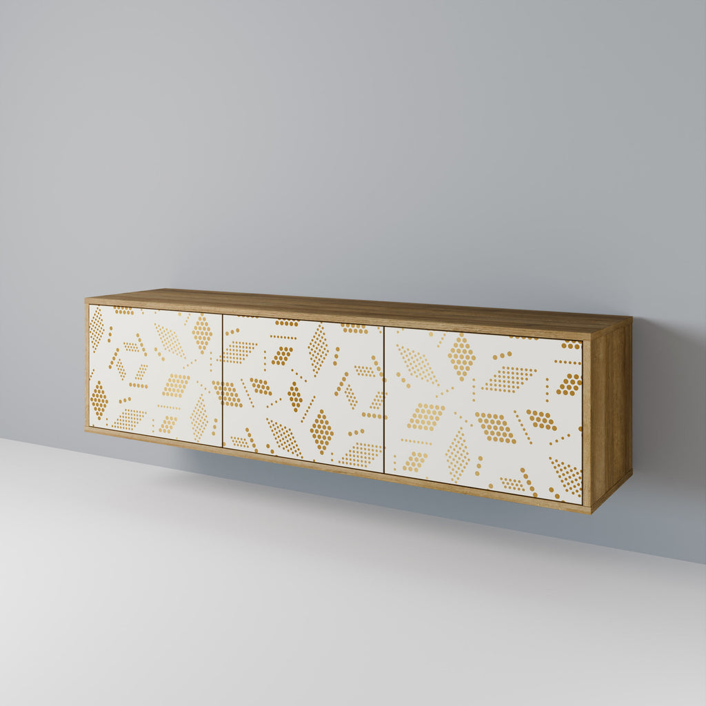 SPOTTED DAZE 3-Door TV Stand in Oak Effect