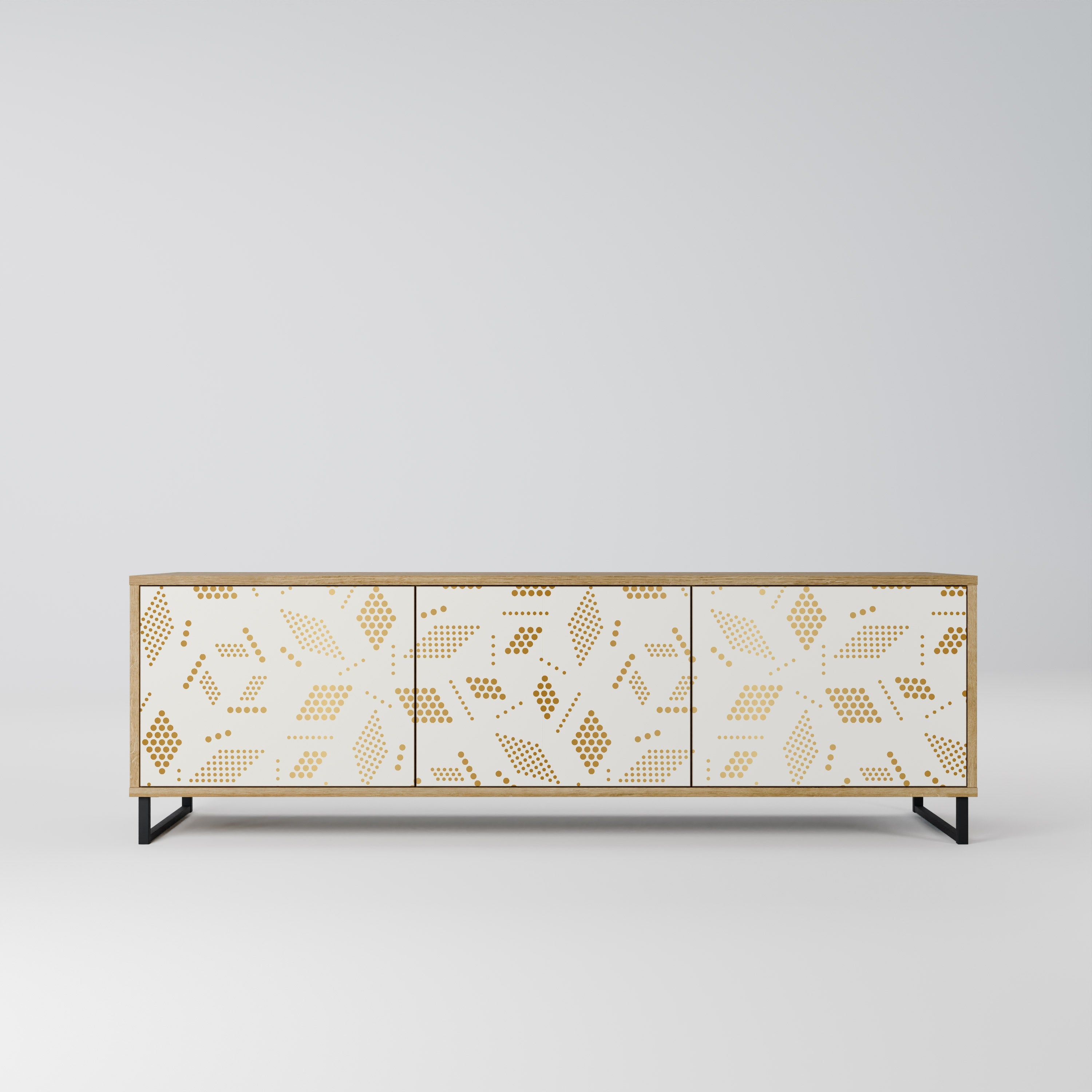 SPOTTED DAZE 3-Door TV Stand in Oak Effect