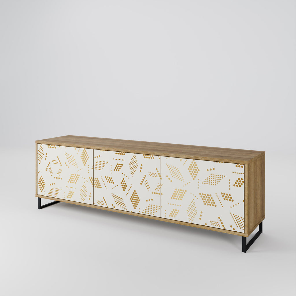 SPOTTED DAZE 3-Door TV Stand in Oak Effect