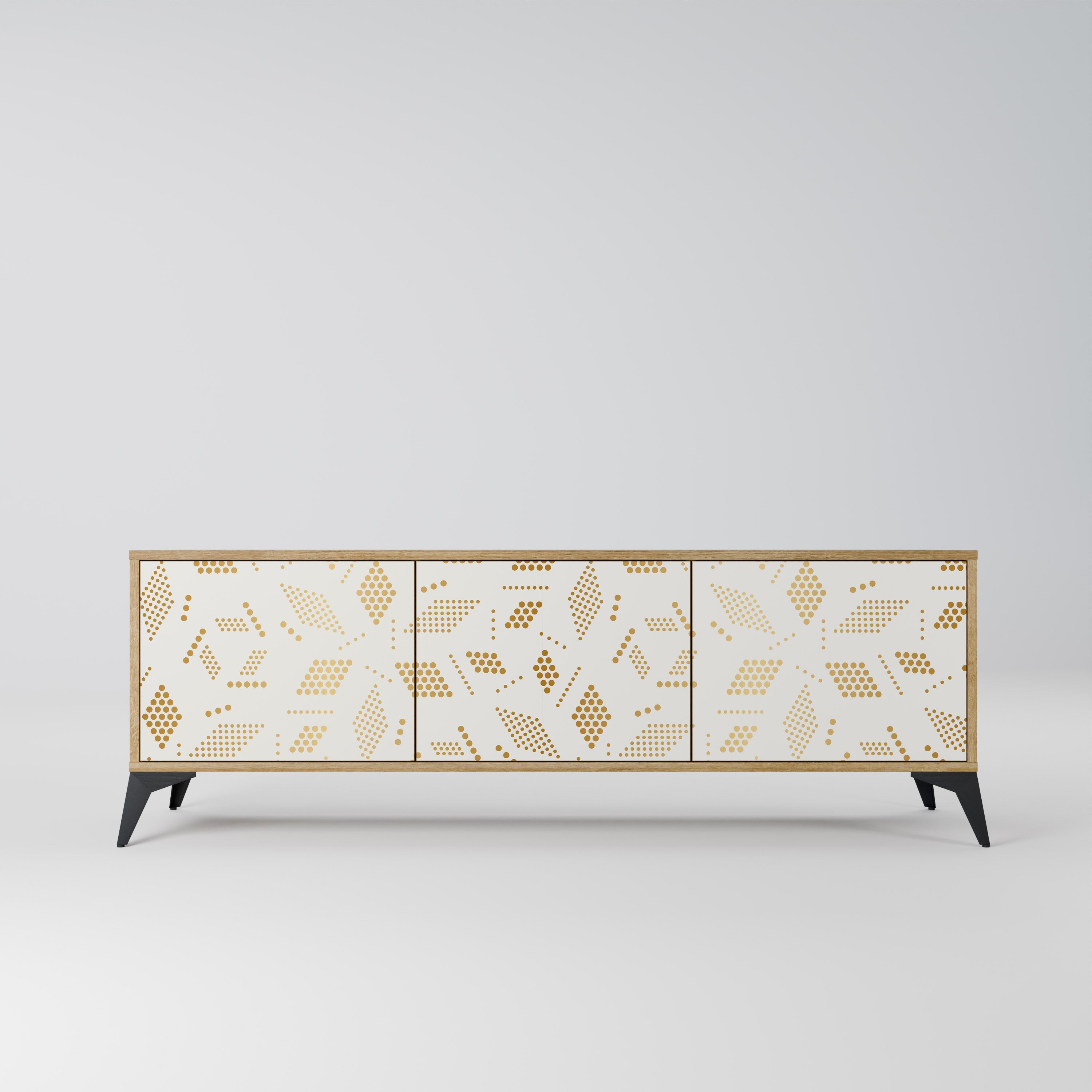 SPOTTED DAZE 3-Door TV Stand in Oak Effect