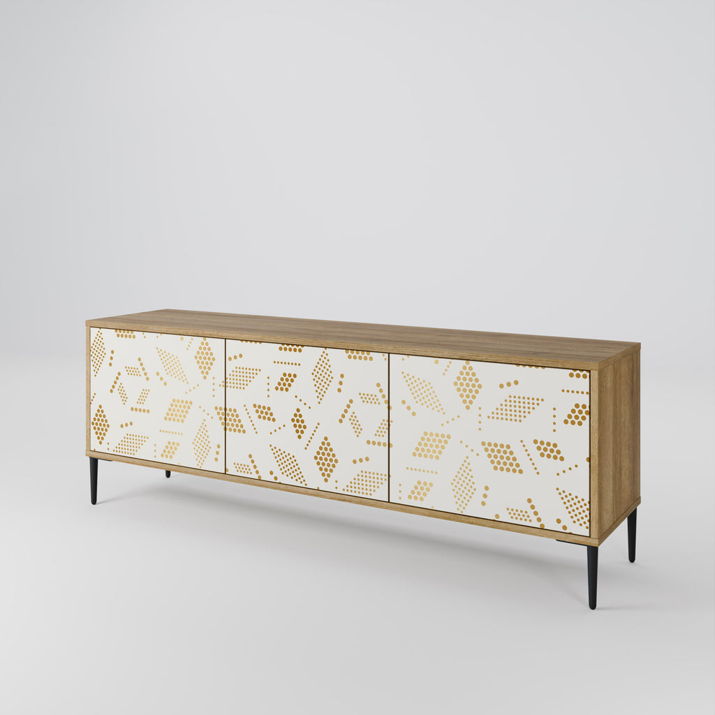 SPOTTED DAZE 3-Door TV Stand in Oak Effect