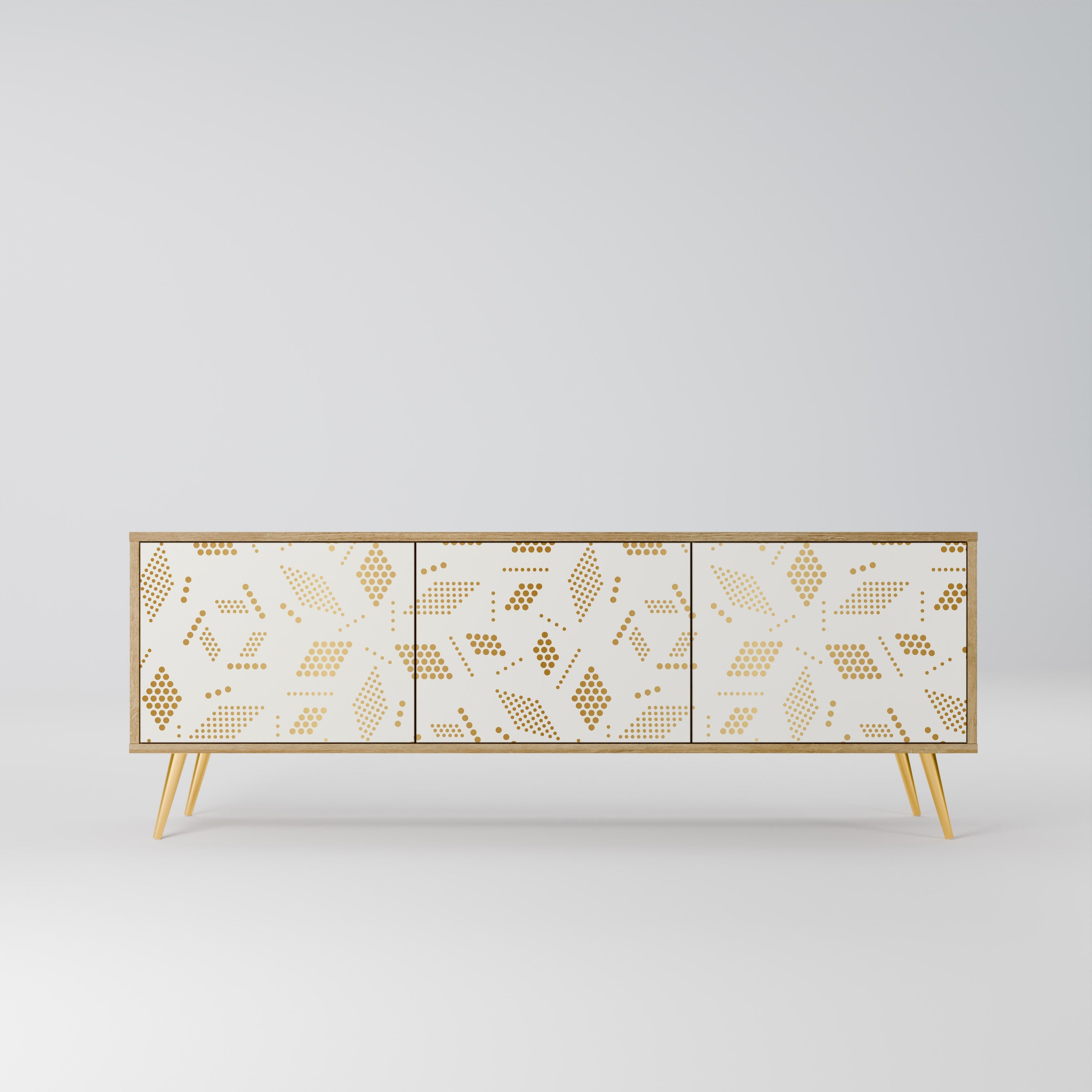 SPOTTED DAZE 3-Door TV Stand in Oak Effect