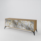 TIMELESS GLIDE 3-Door TV Stand in Oak Effect