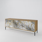 TIMELESS GLIDE 3-Door TV Stand in Oak Effect