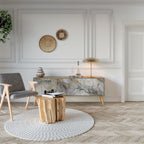 TIMELESS GLIDE 3-Door TV Stand in Oak Effect