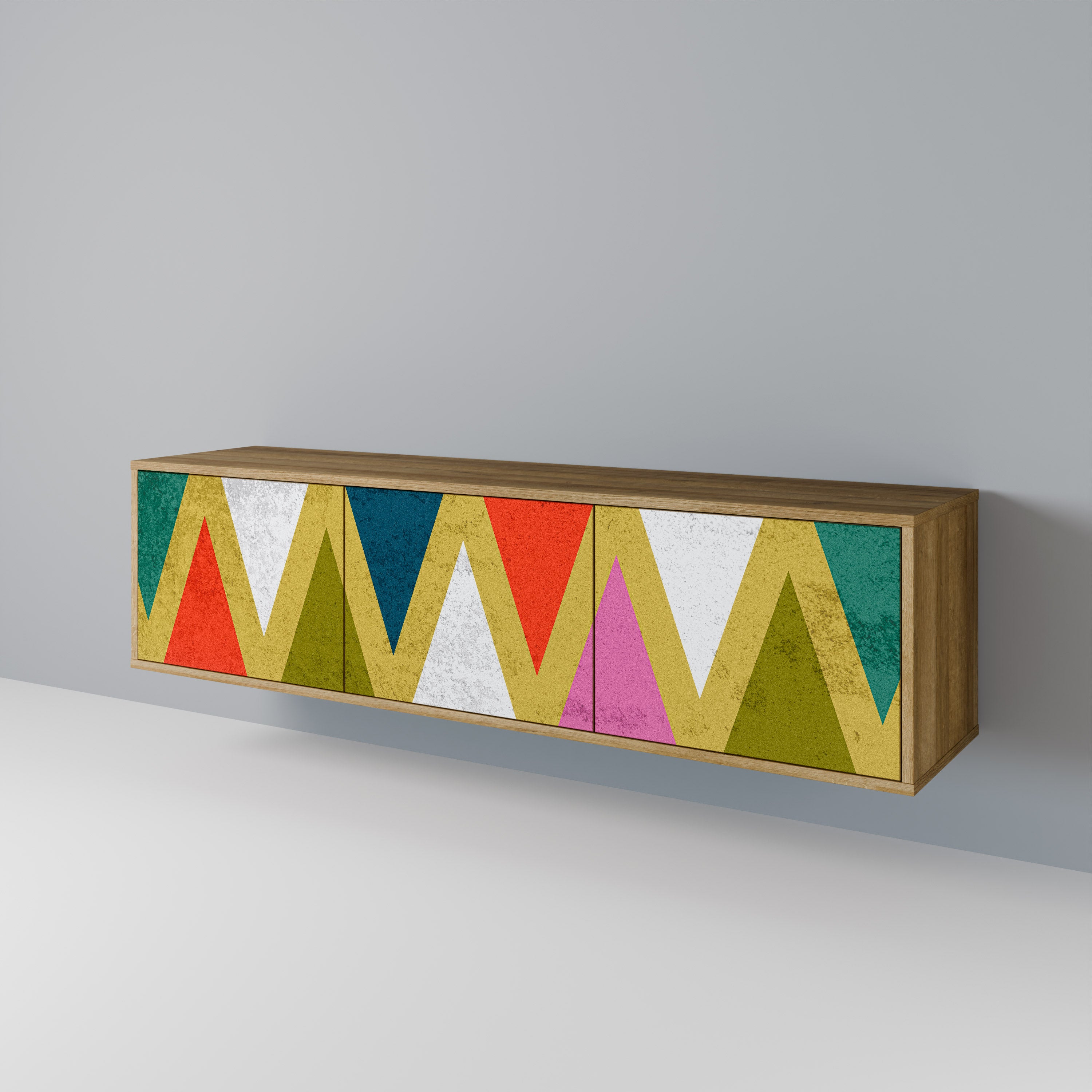 COLORFUL TRIANGLES 3-Door TV Cabinet