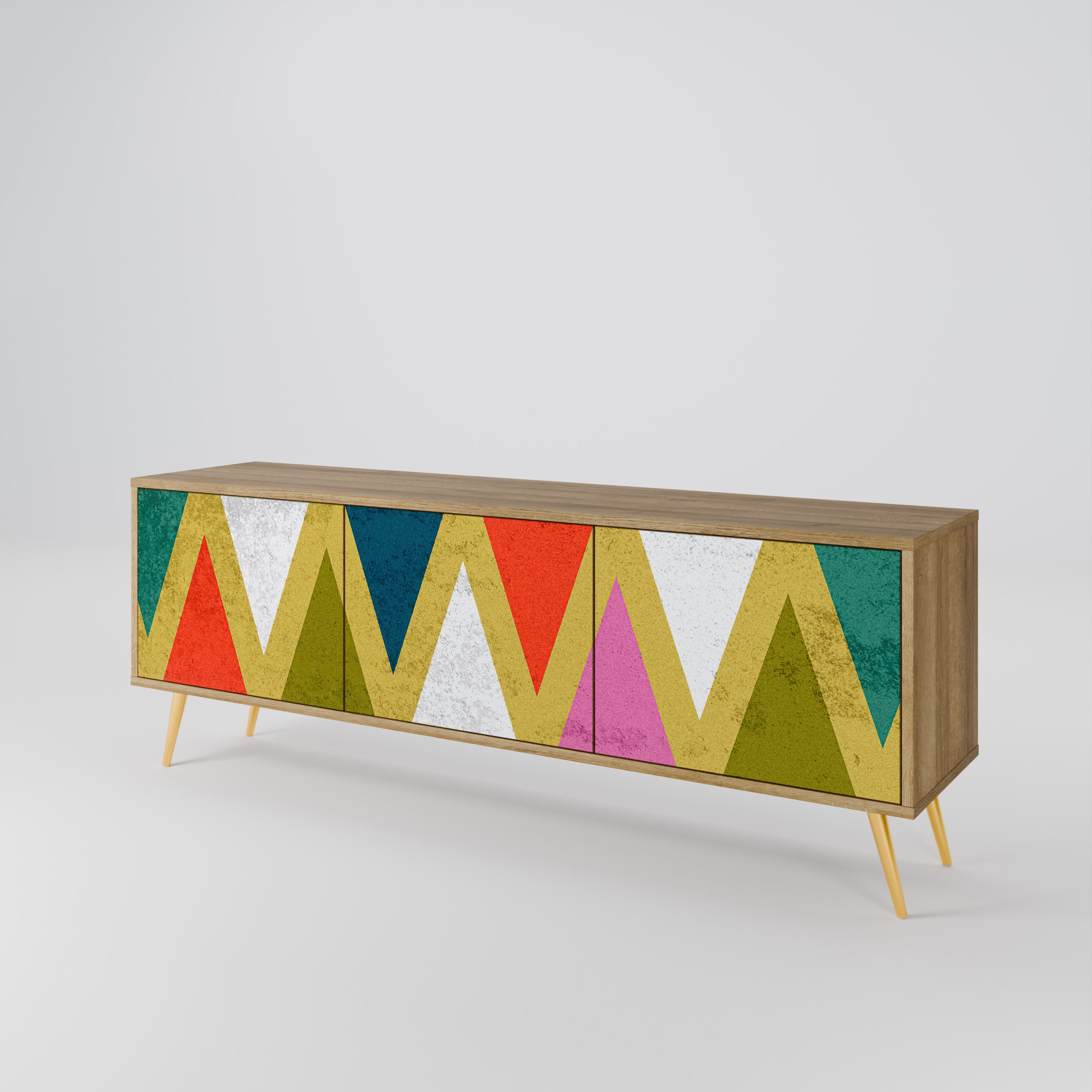 COLORFUL TRIANGLES 3-Door TV Cabinet