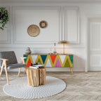 COLORFUL TRIANGLES Móvel de TV com 3 Portas em Efeito Carvalho