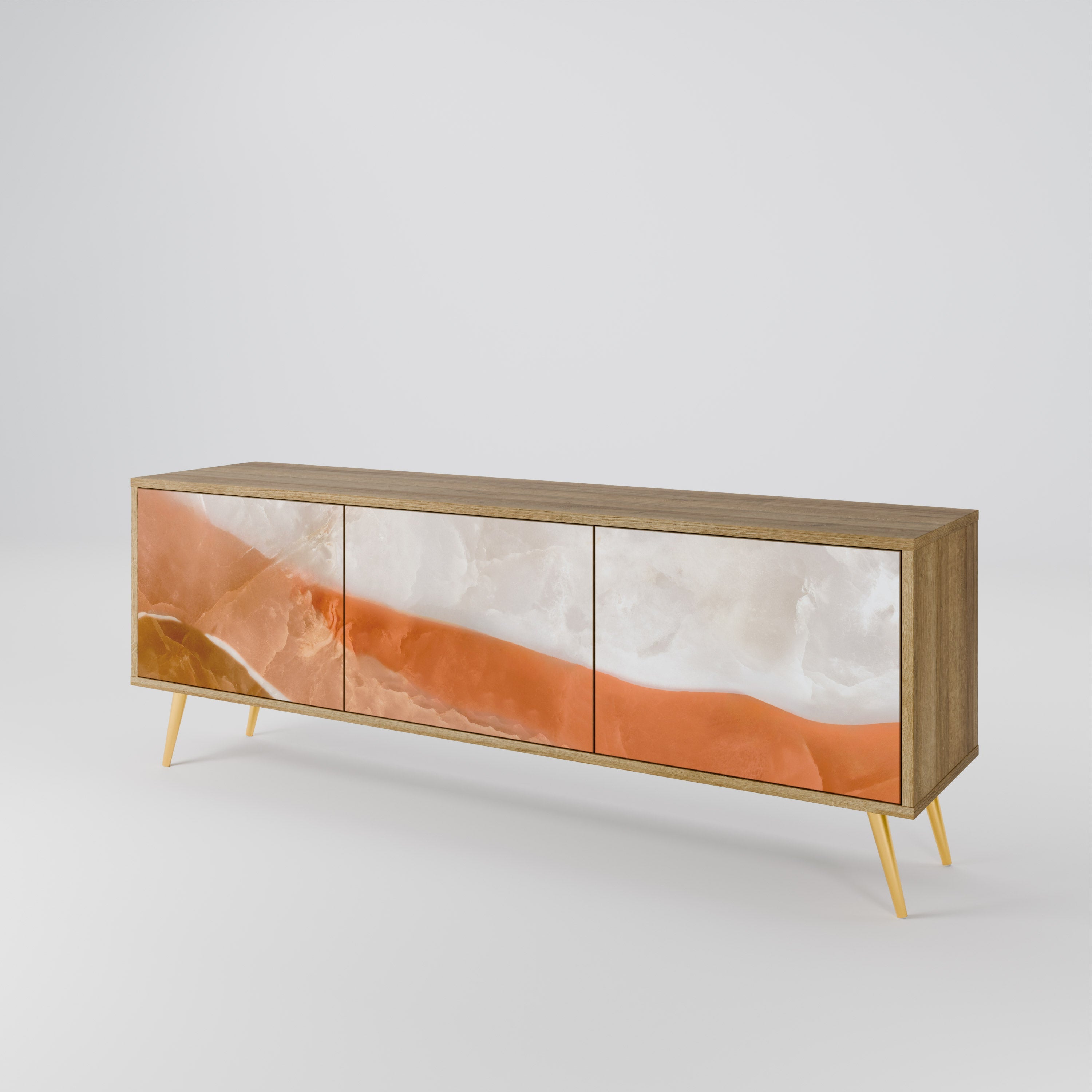 SANDHILLS SPLENDOUR 3-Door TV Stand in Oak Effect