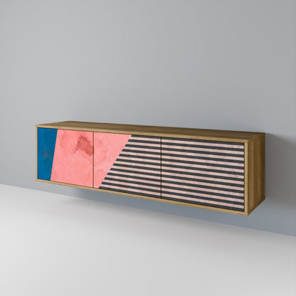 GLAMOROUS STRIPE 3-Door TV Cabinet