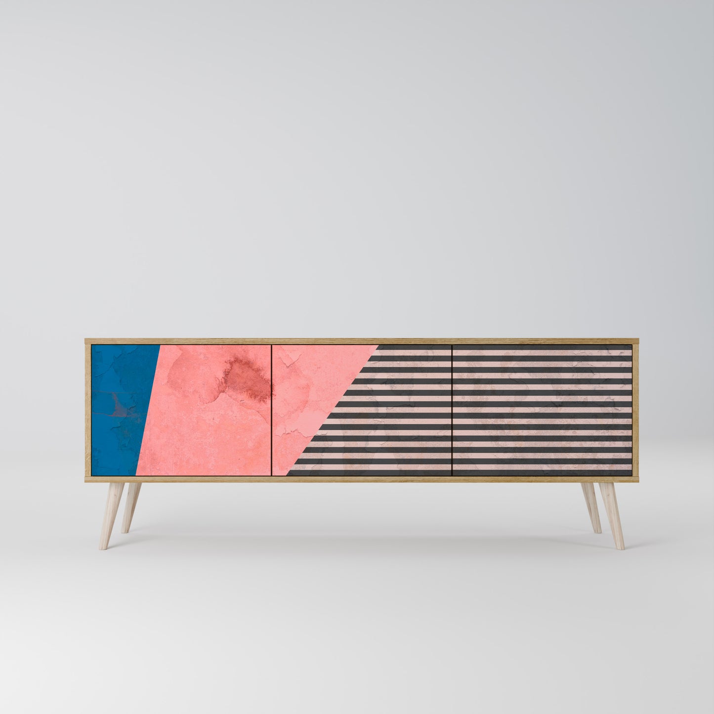 GLAMOROUS STRIPE 3-Door TV Cabinet