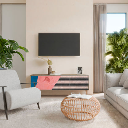GLAMOROUS STRIPE 3-Door TV Cabinet