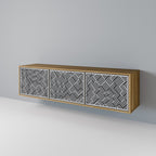 TEMPORARY SEQUENCE 3-Door TV Stand in Oak Effect