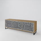 TEMPORARY SEQUENCE 3-Door TV Stand in Oak Effect