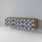 GRAPHITE EYES 3-Door TV Stand in Oak Effect