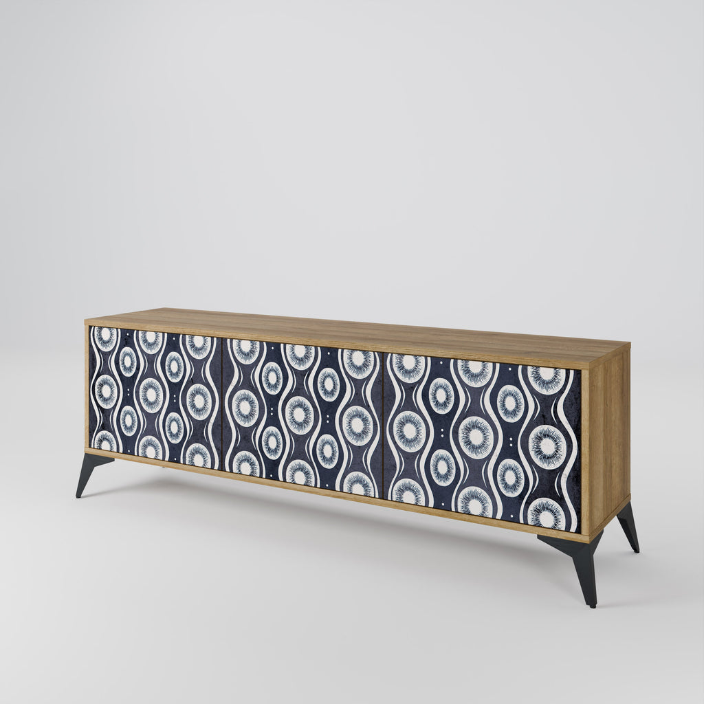 GRAPHITE EYES 3-Door TV Stand in Oak Effect