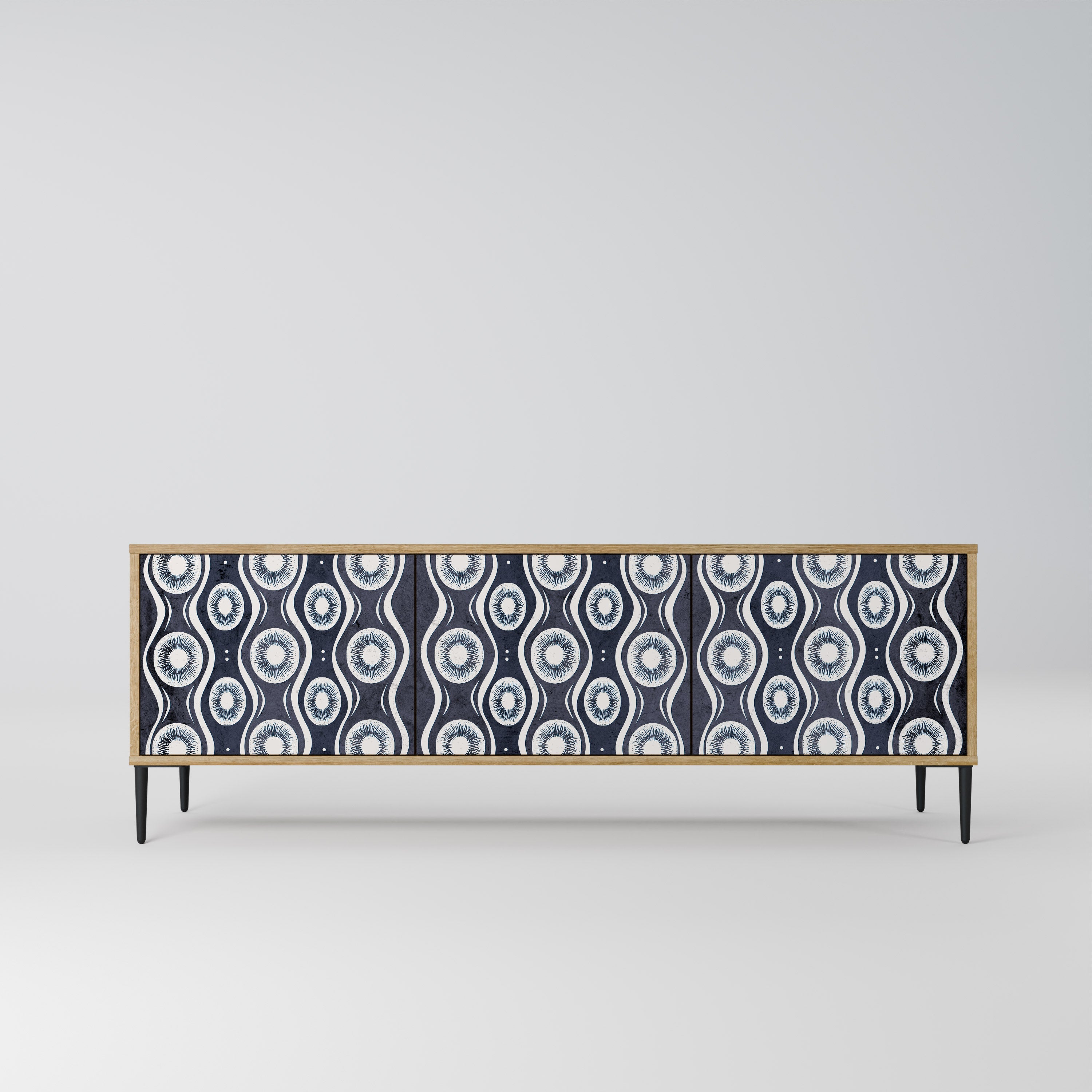 GRAPHITE EYES 3-Door TV Stand in Oak Effect