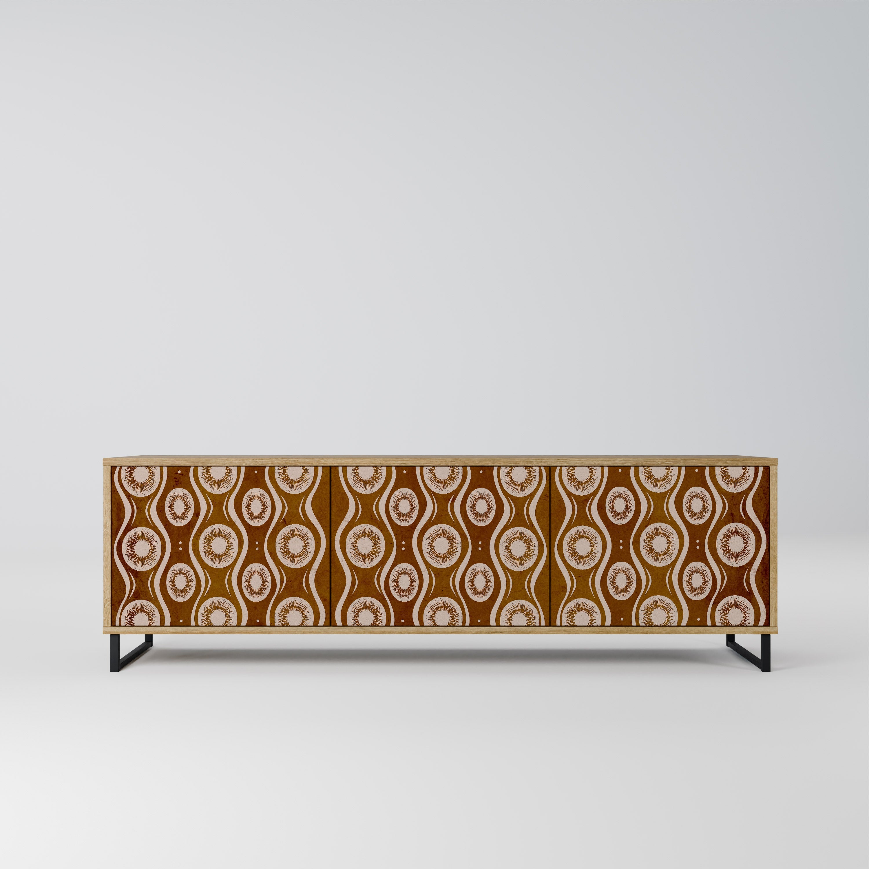 BROWN EYES 3-Door TV Stand in Oak Effect