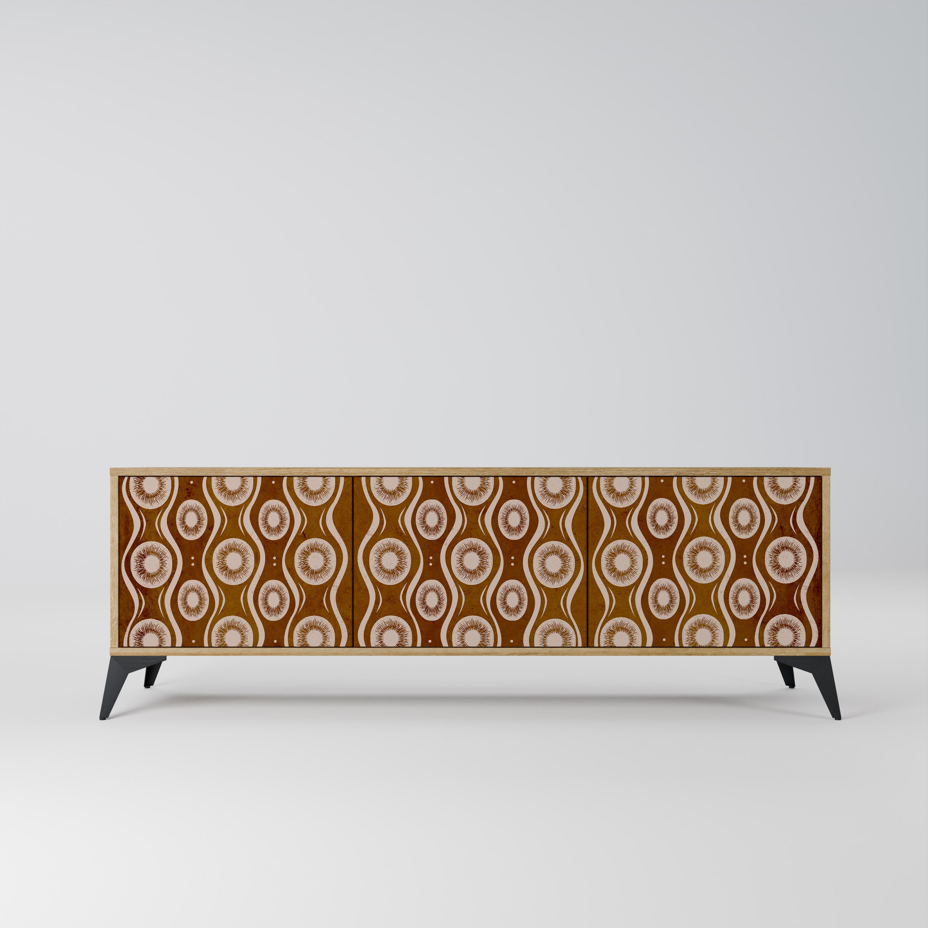 BROWN EYES 3-Door TV Stand in Oak Effect