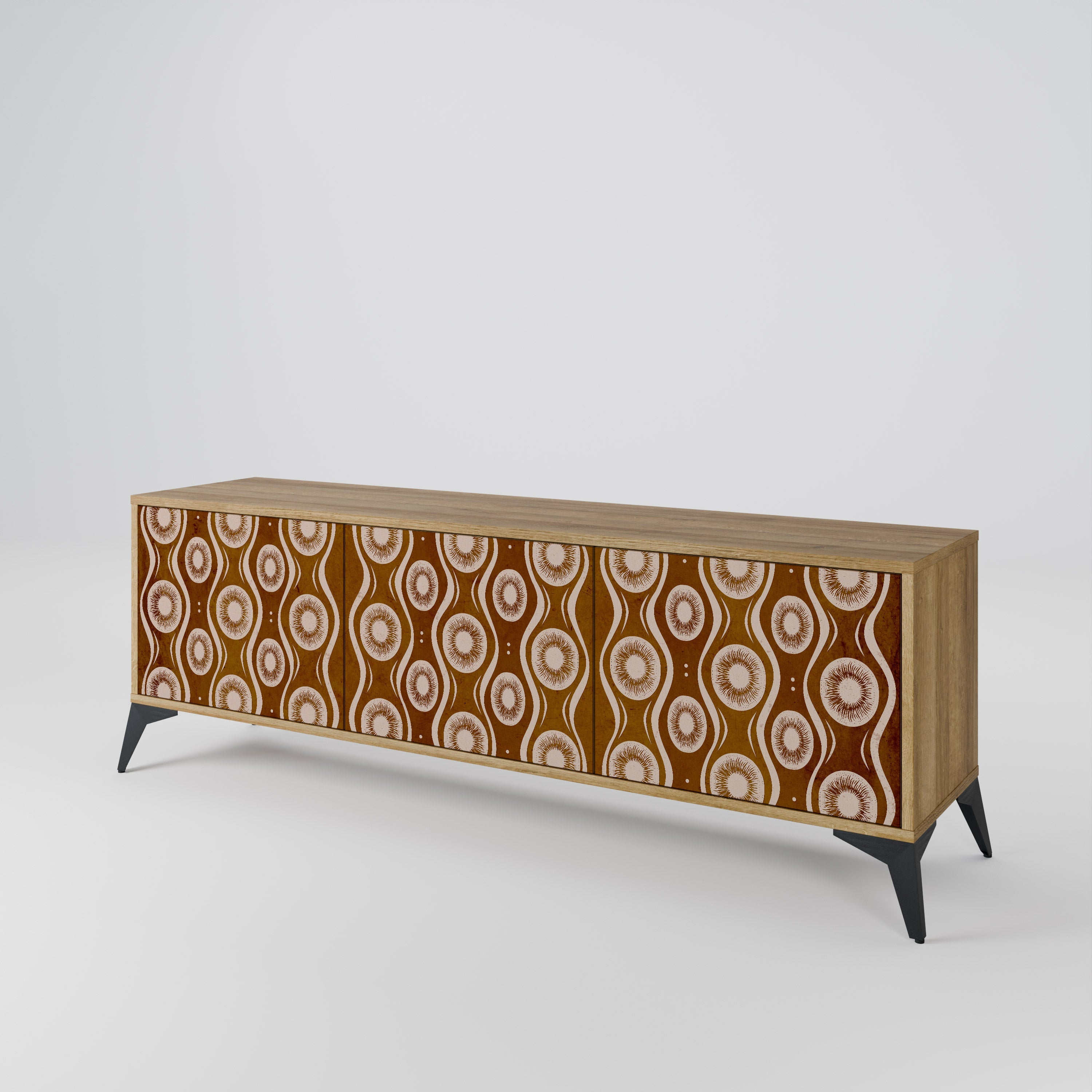 BROWN EYES Móvel de TV com 3 Portas em Efeito Carvalho