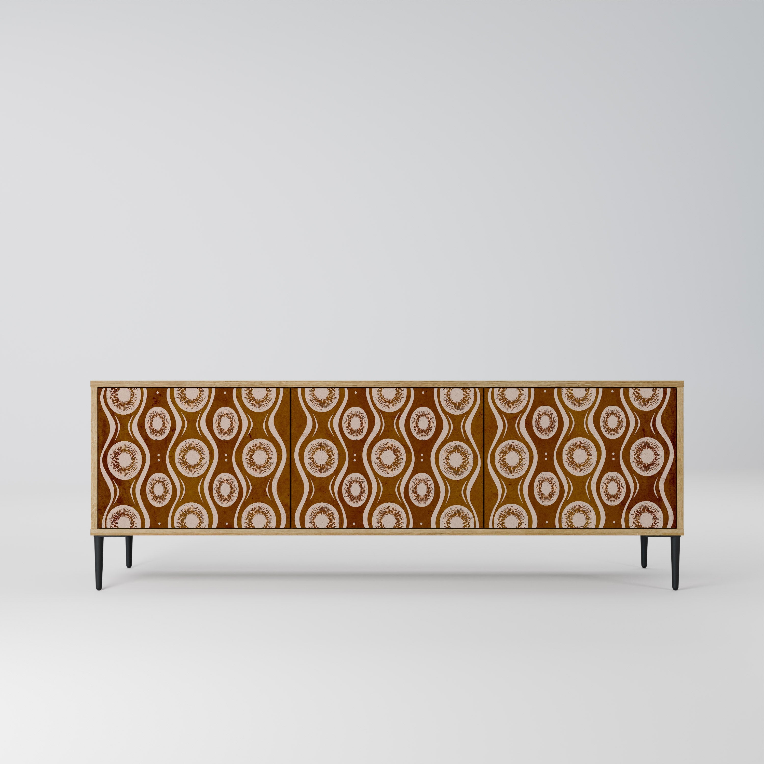 BROWN EYES 3-Door TV Stand in Oak Effect