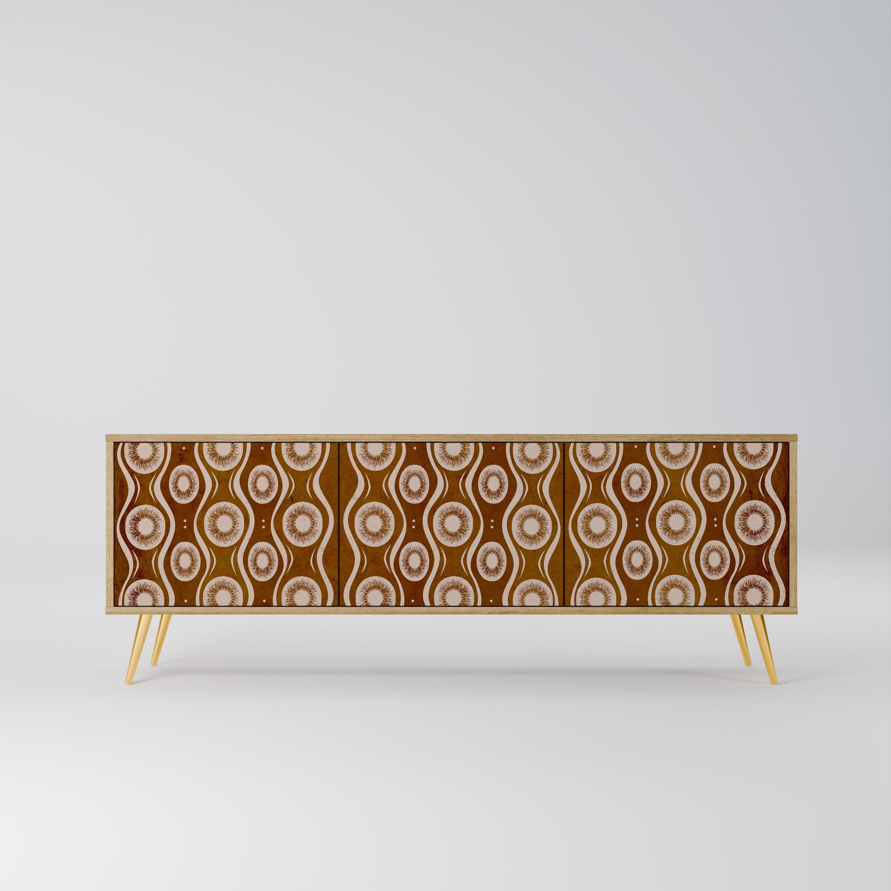 BROWN EYES 3-Door TV Stand in Oak Effect