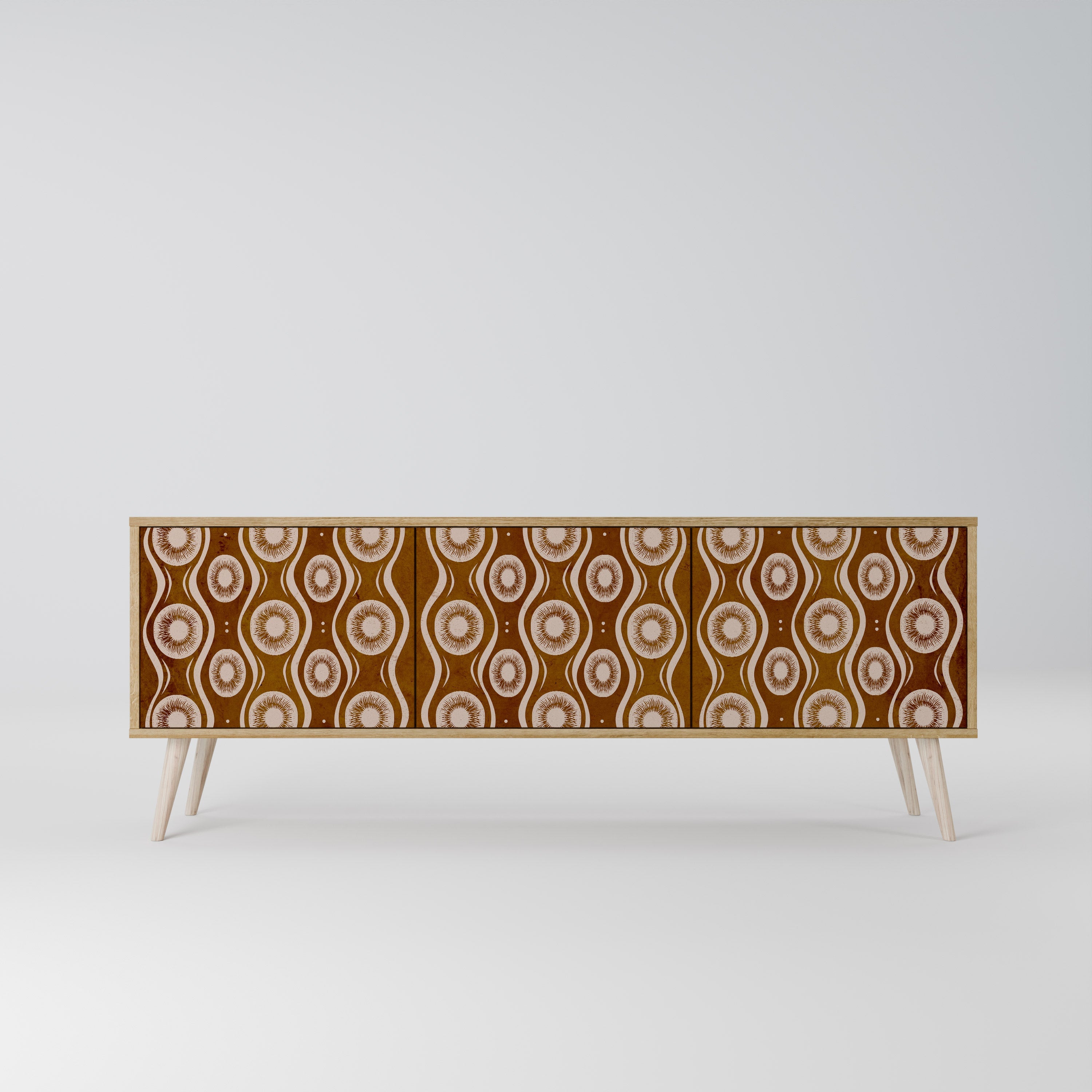 BROWN EYES 3-Door TV Stand in Oak Effect